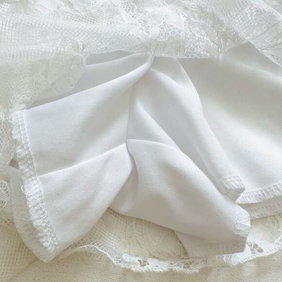 Trixxi Romper White Lace V-Neck Short Sleeve Lined Romper Size Small NEW - Picture 10 of 12